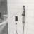 Shower System with Adjustable Slide Bar,12 Inch Wall Mounted Square Shower System with Rough-in Valve,Matte black