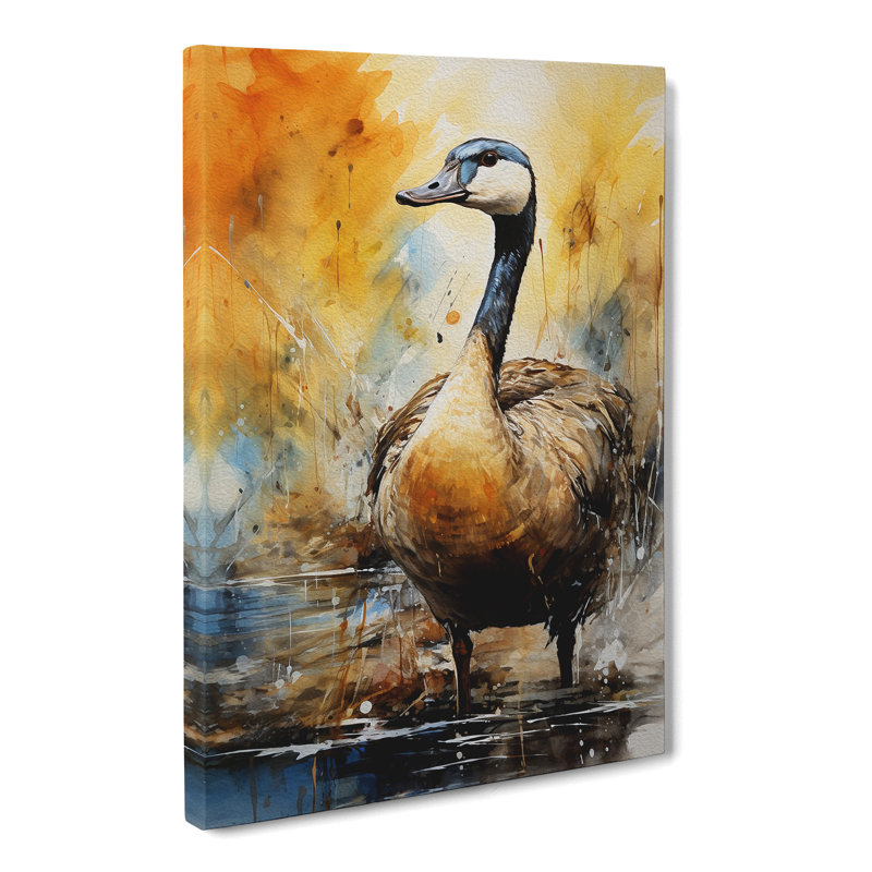 Goose Gestural No.2 - Wrapped Canvas, 60cm H x 40cm W x 3cm D