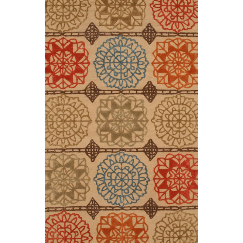 Hand Tufted Wool Geometric Area Rug, 9' x 12'