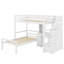 Lit mezzanine simple avec bureau, tablettes et tiroirs-405776253