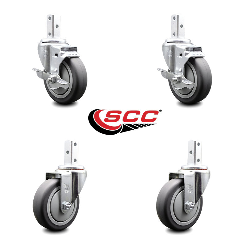 4 Piece Thermoplastic Rubber Caster Set