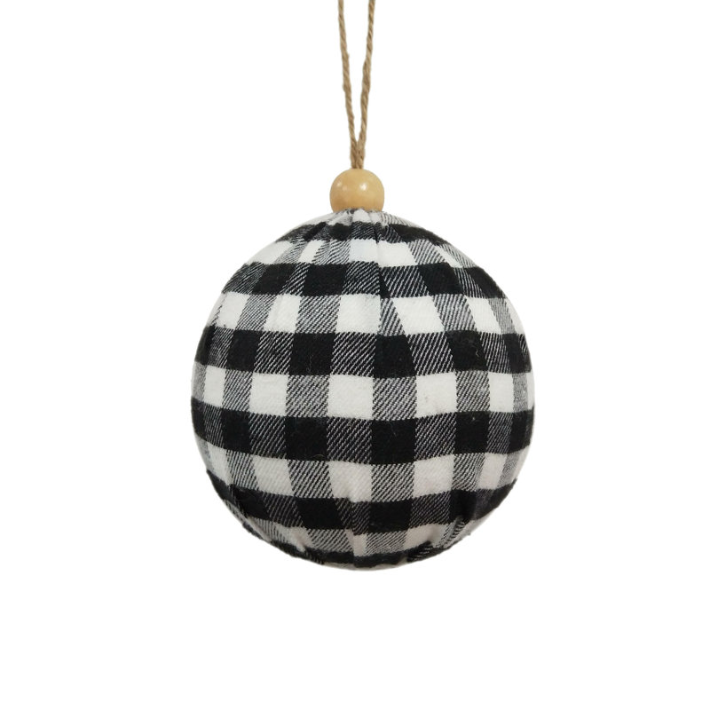 Ornement boule en tissu écossais Vickerman, Noir