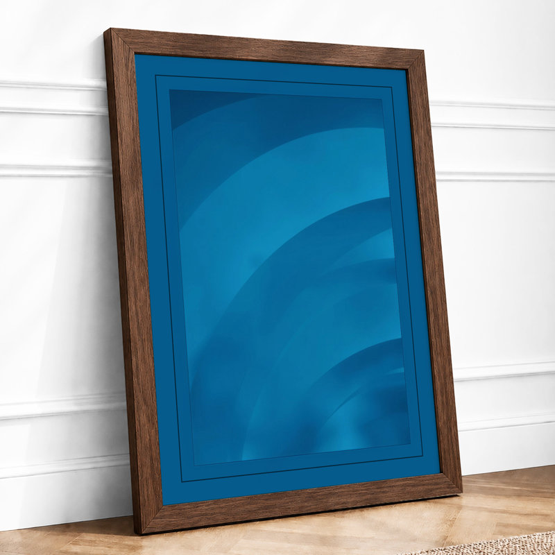 Blue Flow Geometric - Print, Walnut, A1 - 84.1 x 59.4 cm