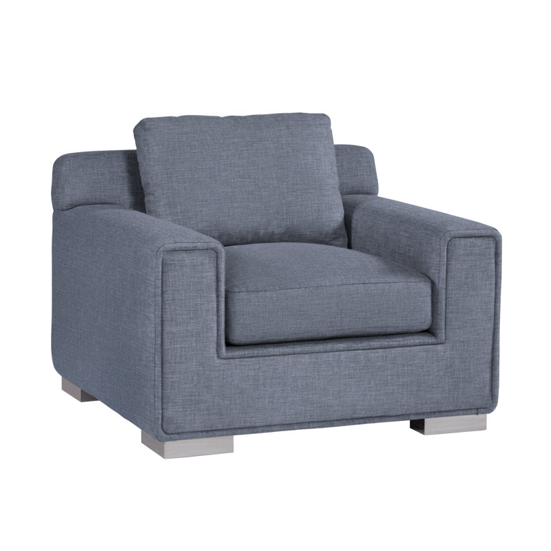Hinson 42" Wide Polyester Armchair, Affinity Blue