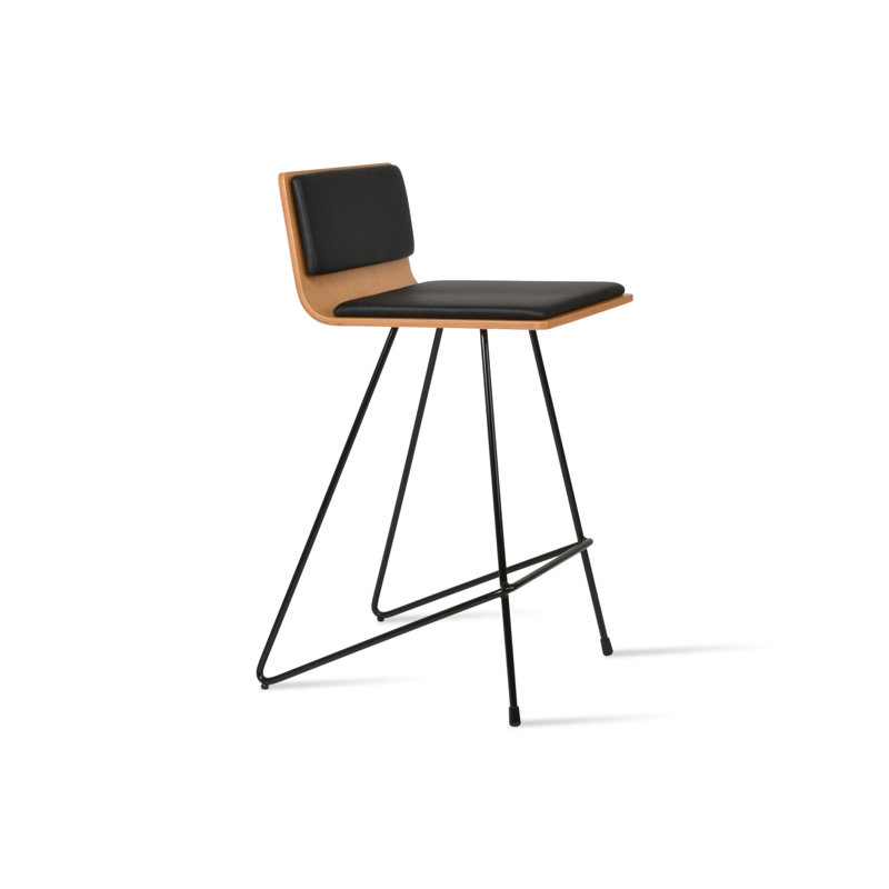 Tabouret de bar et de comptoir Corona, Tabouret de bar (siège d'une hauteur de 29 po), Cannelle, Noir/naturel