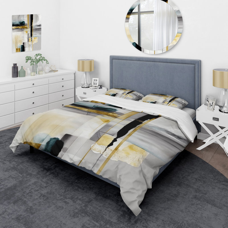 Ensemble de housse de couette en microfibre / polyester Abstract Transitional Shapes