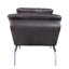 Chaise longue moderne en cuir synthétique brun Padilla avec coussin et USB