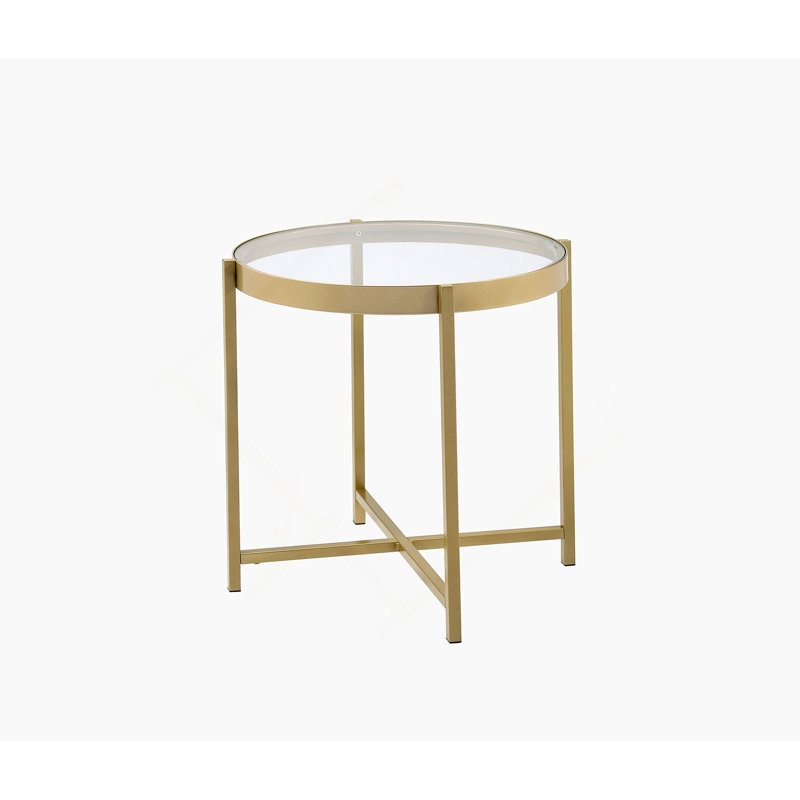 Table de chevet, table de bout avec plateau en verre