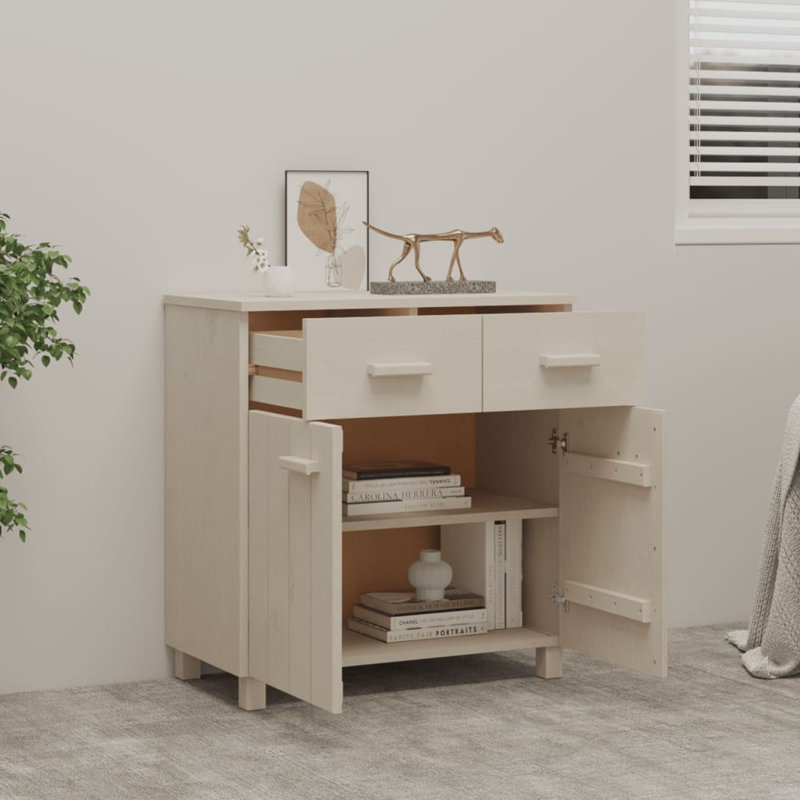 Gwenevieve 79cm Solid Wood Sideboard, Honey Brown