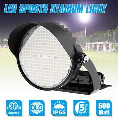 LED Stadium Lights 600W/480W/360W Outdoor Flood Light IP65 Waterproof Sport Count Lights 5000K 100-277VAC 60° Beam Angle