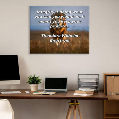ArtsyQuotes Gallery Wrapped Canvas By Theodore Wilhelm Engstrom: "Integrity is doing what you said you would do. It means you keep your promises."