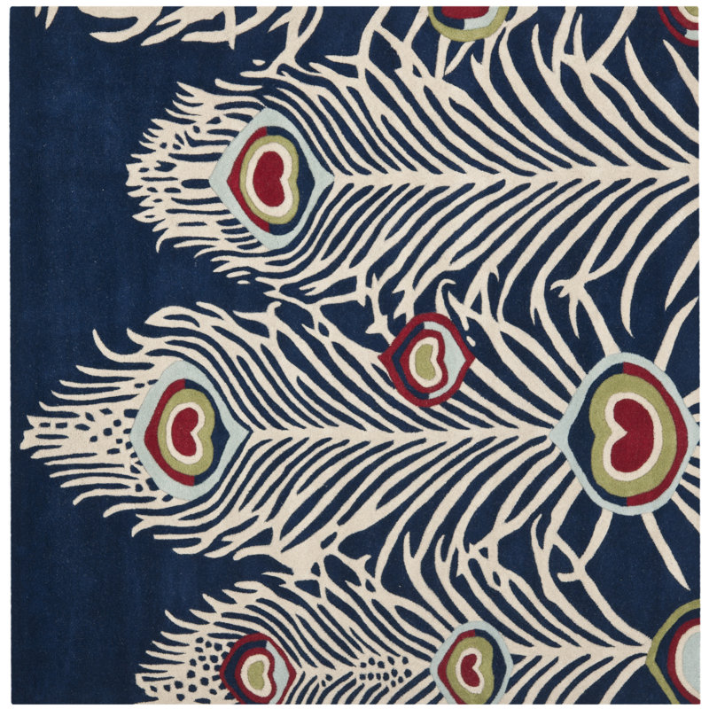 Nonia Hand Tufted Wool And Viscose Rug, Square 6'