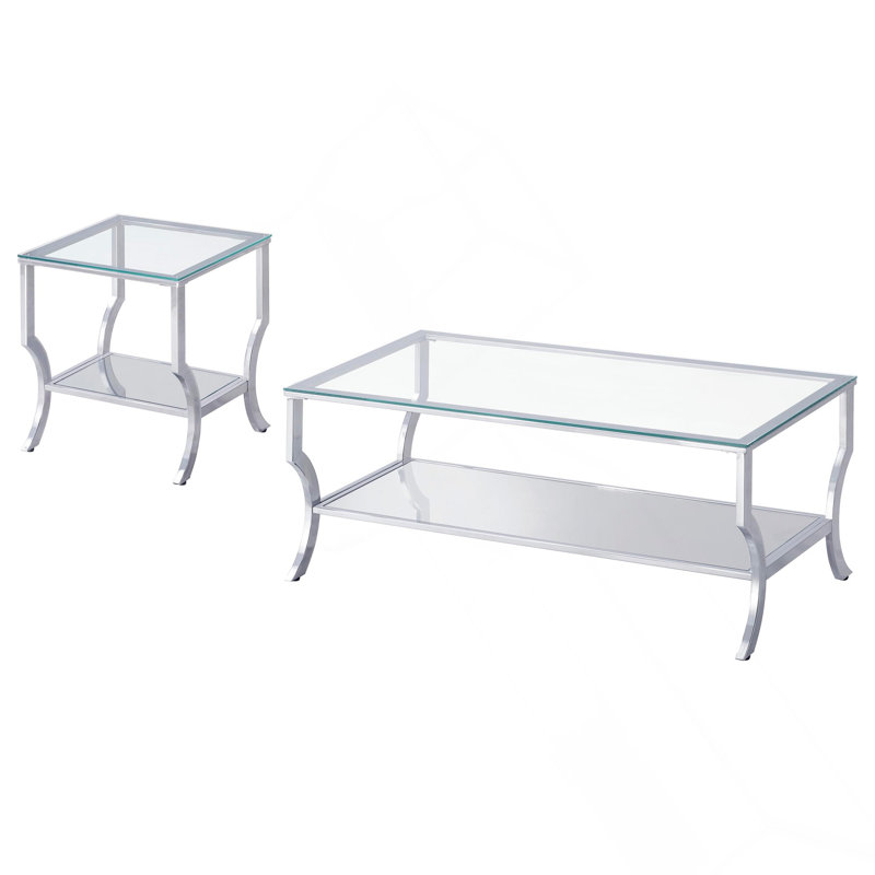 Ensemble de tables basses chromées 2 pièces