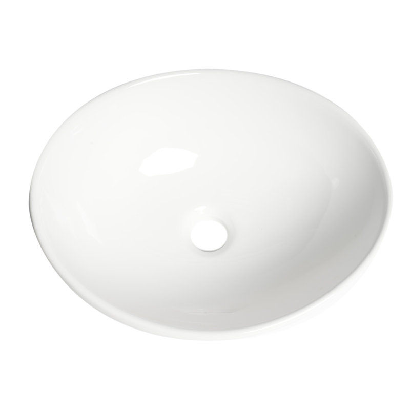 Lavabo de salle de bain vasque ovale en porcelaine blanche