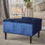 Boutonné en velours bleu marine, sur des pieds en bois de bouleau robuste bleu Mid Century, revêtement en velours avec motif