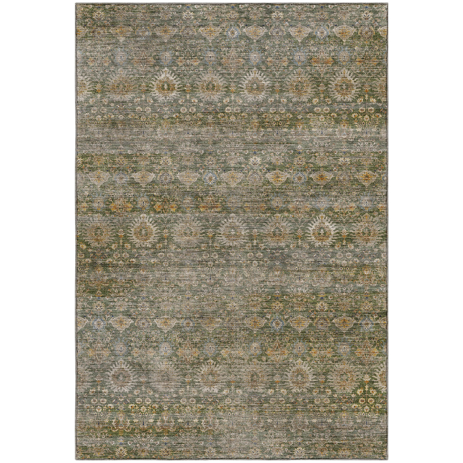 Premium Machine Washable Tirico Traditional Rug, Basil, 10' x 14'