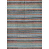 Gabbeh Hand-Knotted High-Quality Blue, Black, and Orange Area Rug