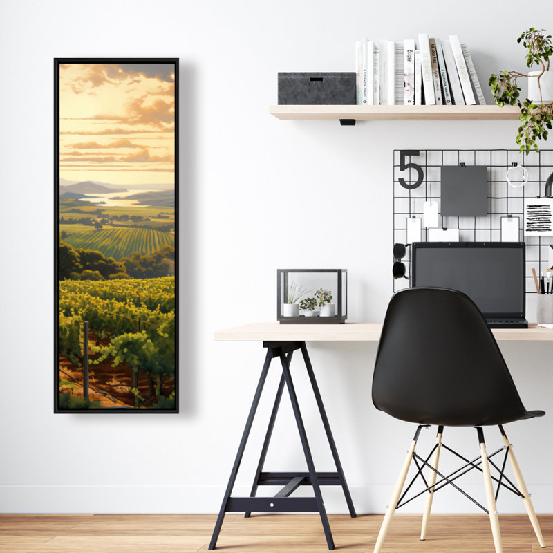«Calm Dusk Contemporary Landscape», toile encadrée - décor de chambre à coucher