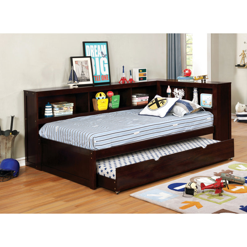 Araujo Bookcase Storage Bed, Dark Walnut, Full