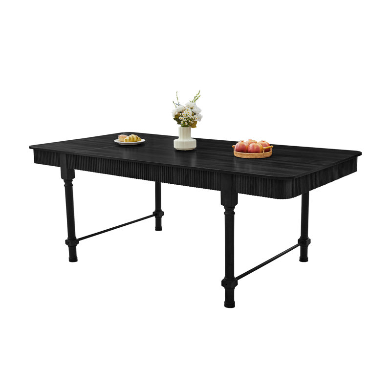 Table de salle à manger 78,74 po, Noir