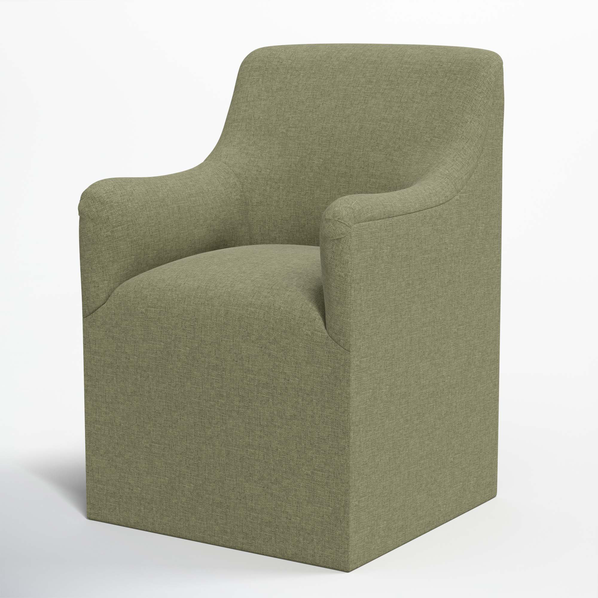 Howth Upholstered Back Arm Chair, Zuma Laurel Textured Linen