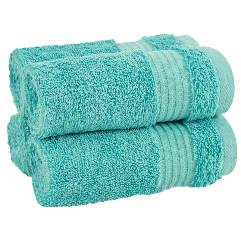 Ensemble de débarbouillettes 100% coton turque, 4 pièces de chiffon doux et absorbant, Bleu turquoise