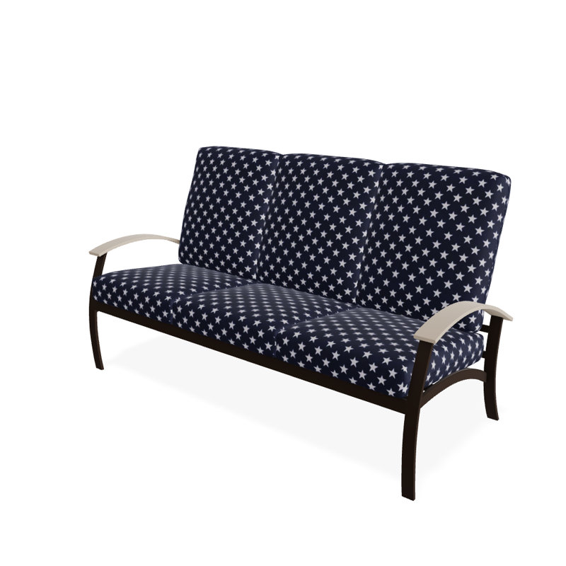 Askar 71.5'' Wide Powder Coated Aluminum Patio Sofa with Cushions, Textured Kona, Betsy