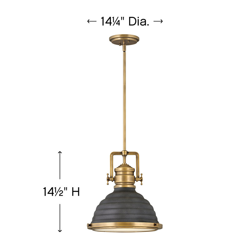 Keating  1 - Light Single Dome Pendant, Aged Zinc
