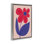 Cadre flottant en forme de marguerite rouge audacieux, design par Martina Pavlova