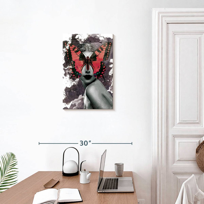 Brampt Butterfly Lady Paint Splatter, 24" H x 16" W