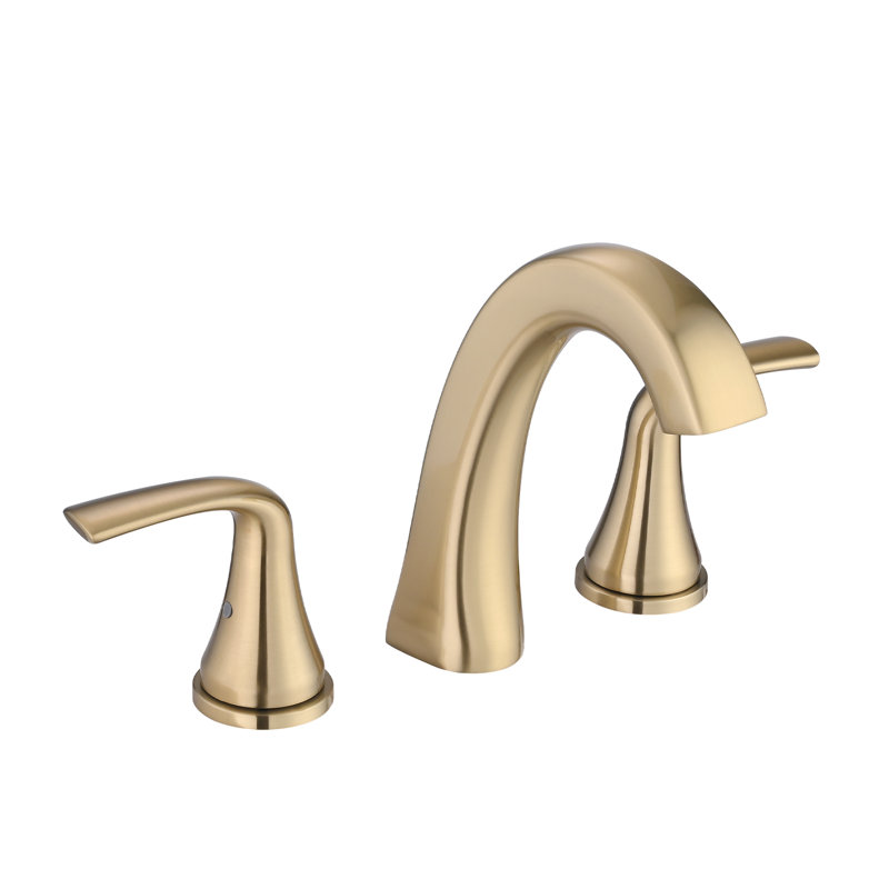 8 in. Widespread Double-Handle High-Arc Bathroom Faucet, Brushed Gold