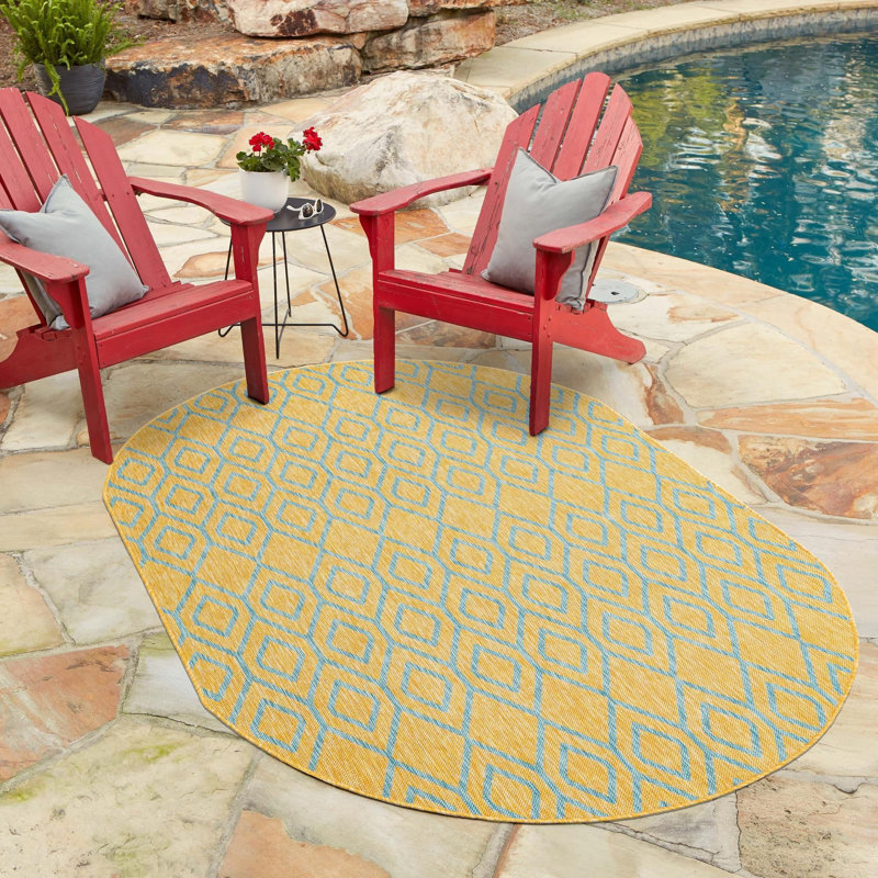 Jill Zarin Turks and Caicos Indoor/Outdoor Rug, Oval 7'10" x 10'