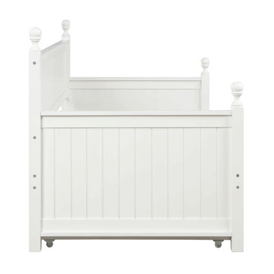 Twin Size Wood Daybed With Twin Size Trundle (White)
