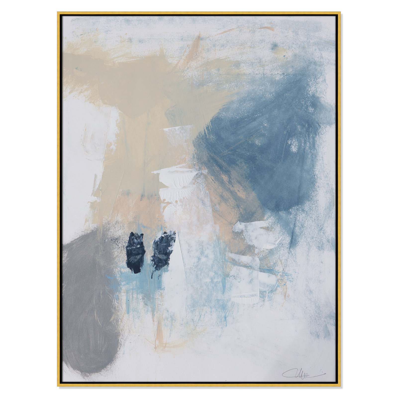 Coastal Carnival Collection "Coastal Carnival II" Print, No Mat, 49.5" H x 37.5" W x 2" D, Gold Floater Framed Canvas