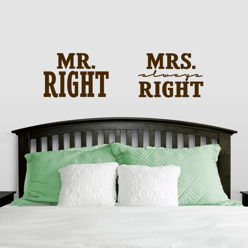 Adhésif décoratif «Mr. Right» et «Always Right», Brun