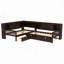 Lit en L avec lit gigogne, tiroirs de rangement et tablettes-119048769