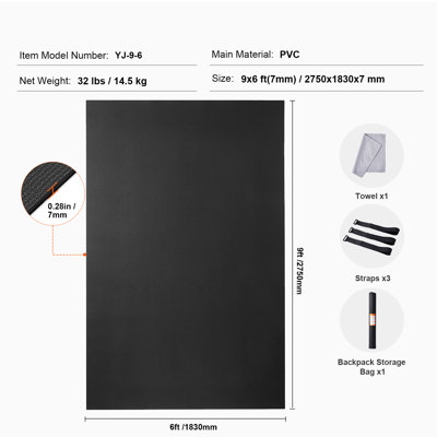 Exercise Mat, Pilate & Floor Workout (9x6ft), Non Slip High Density Premium Yoga Mat, Exercise Yoga Mat for Men & Women, Fitness & Exercise Mat with Bag & Carry Strap