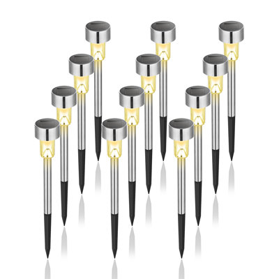Solar Lights Outdoor Waterproof, Stainless Steel LED Solar Garden Lights for Patio, Lawn, Yard and Landscape,Garden Decor Patio Decor, Warm White (Set of 20)