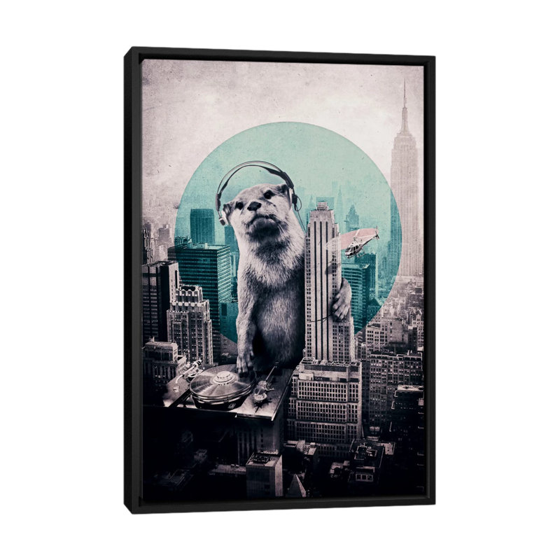 "Schum" par Ali Gulec, impression sur toile tendue, H 26 po x l 18 po x P 1,5 po, Toile encadrée noire, Pas de tapis