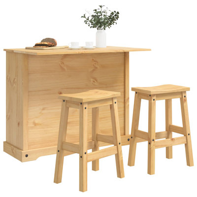 Solid Wood Kitchen Island Set