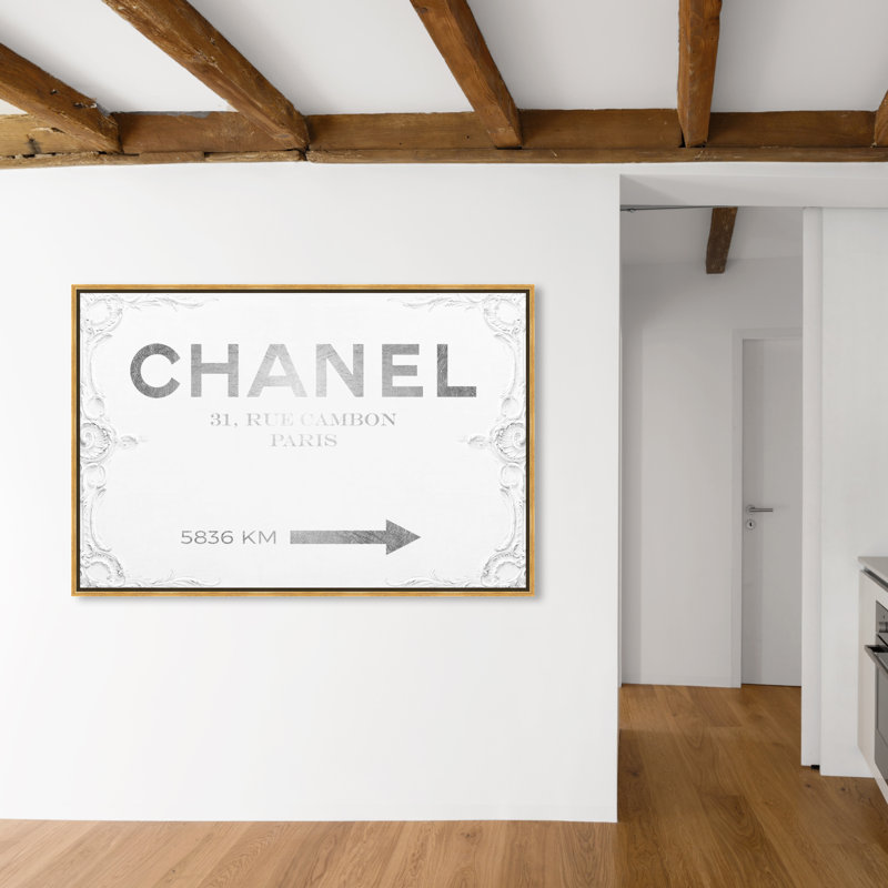 «Fashion and Glam Couture», panneau de signalisation rococo - impression, H 36 po x l 54 po, Encadrement doré