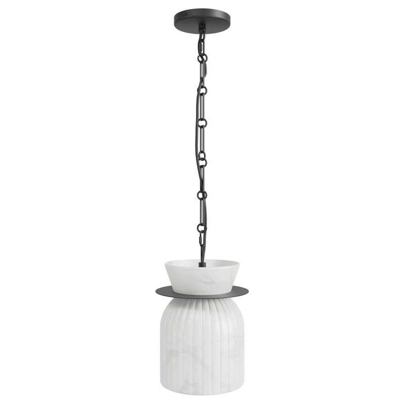 Luminaire suspendu Westwood Alabaster, Noir mat