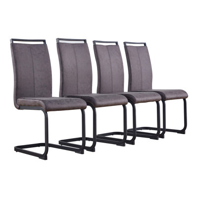 Chaises de salle à manger en faux cuir Modern (ensemble de 4)