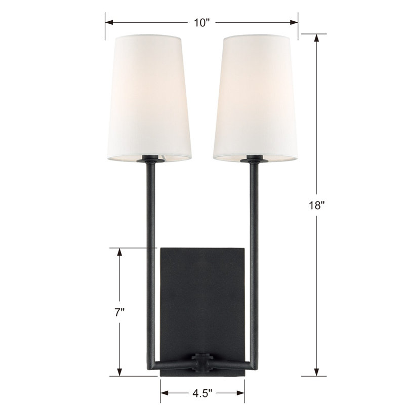 Frith 2 - Light Armed Sconce, Black Forged