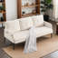 Plush Oversized Modern Corduroy Upholstered Double-Seater Loveseat, Cozy High-Density Cushioned Couch With Sleek Sturdy Metal Support Legs