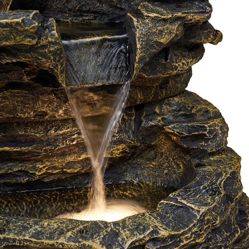 Rock Fountain with Lights