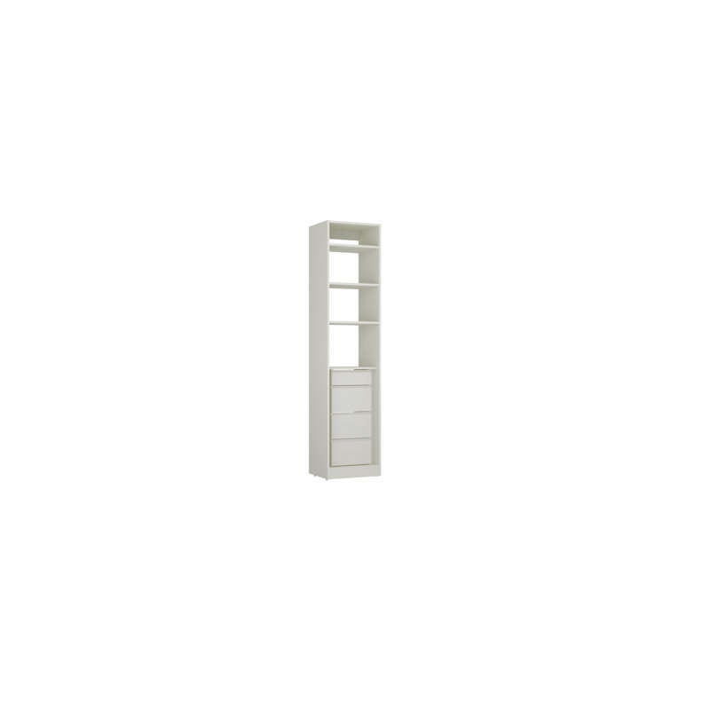 Module For Closet System With Drawer And Shelf Set – 84"18"16" - White, White