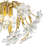 Crystal Flower Cluster Pendant, 4-Light Gold Orb Chandelier, 17.7" Dia, Adjustable Height For Sloped Ceilings, ETL Listed