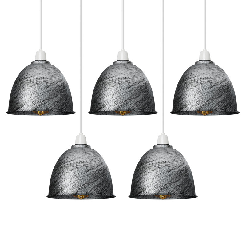 12cm H Metal Drum Lamp Shade ( Screw On ), Brushed Silver