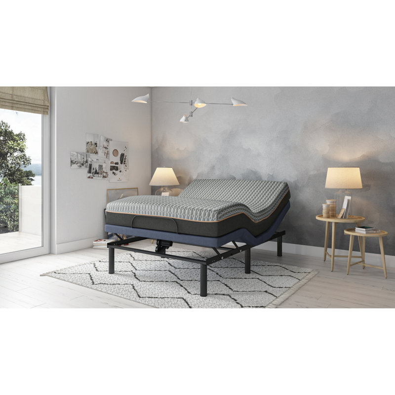 King Adjustable Bed With Head And Foot Adjustment, Wireless Control, 2 Ports, , 3 Settings, Massager, Led Lights, Emergency Battery, 31 Legs Featuring Position Remote, Preset Positions, Massage,